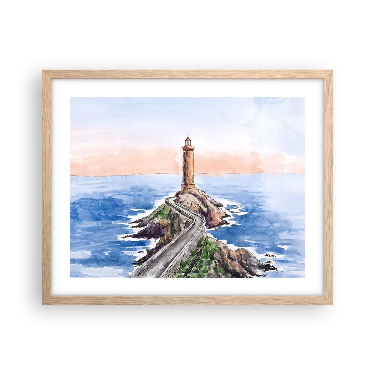 Poster in light oak frame - In the Direction of the Sea - 50x40 cm