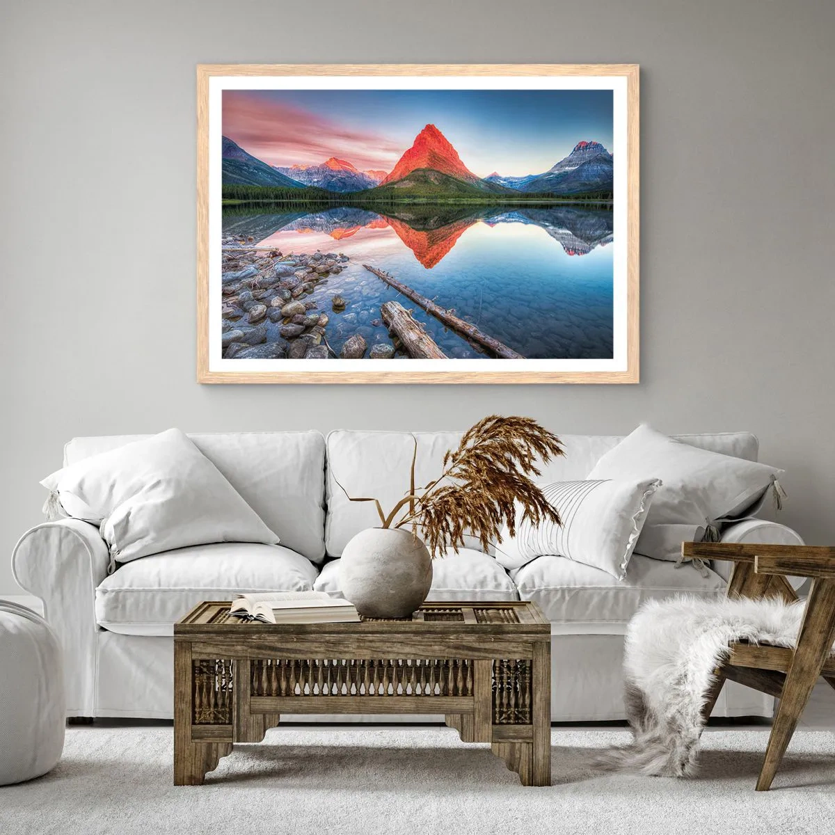 Poster in light oak frame - Heat and Cold - 100x70 cm