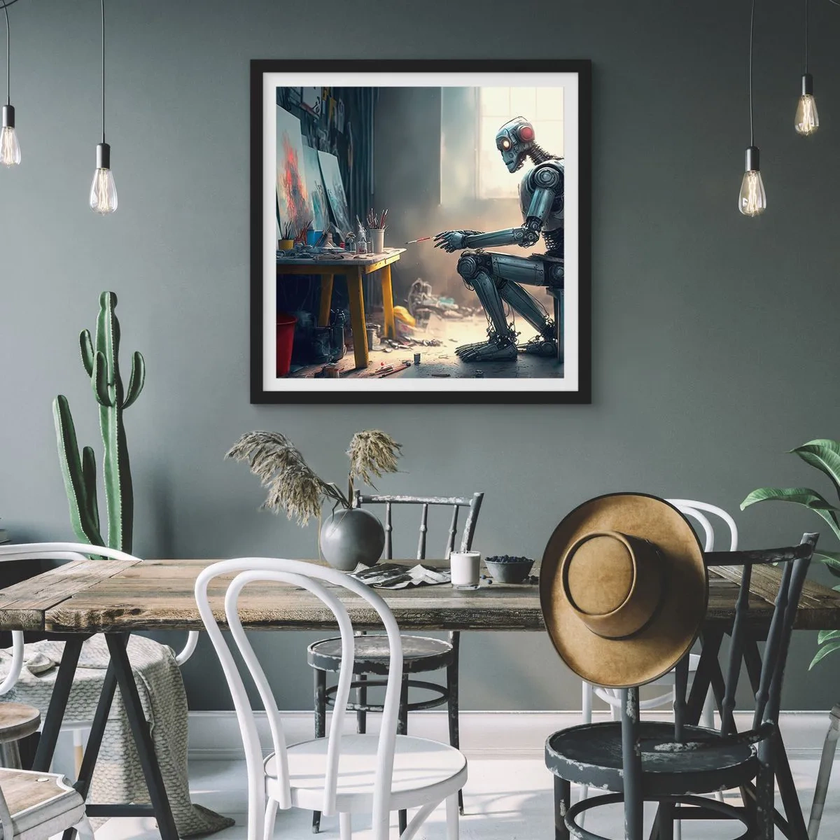 Poster in black frame - Act of Creation - 50x50 cm