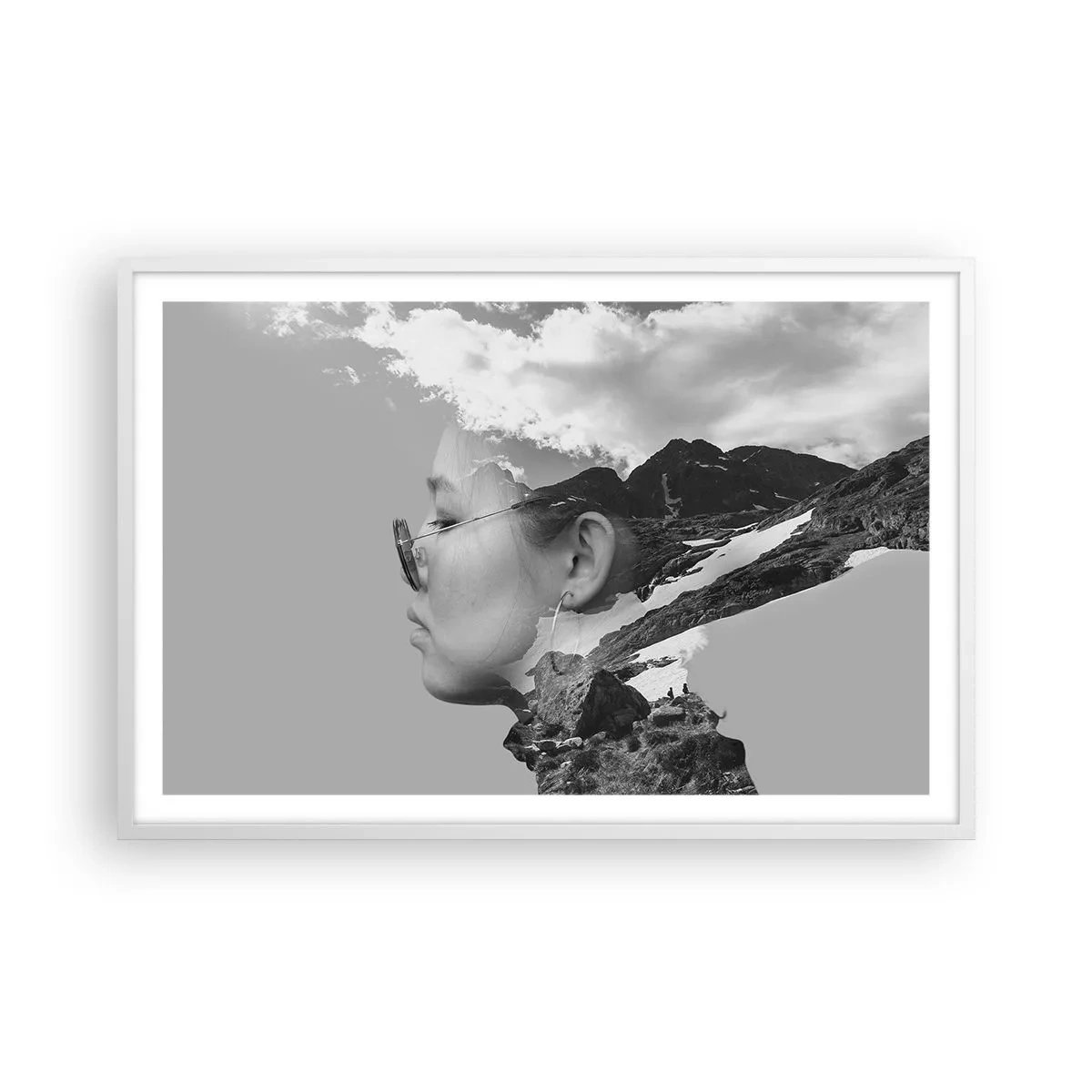 Poster in white frmae - Cloudy Portrait - 91x61 cm