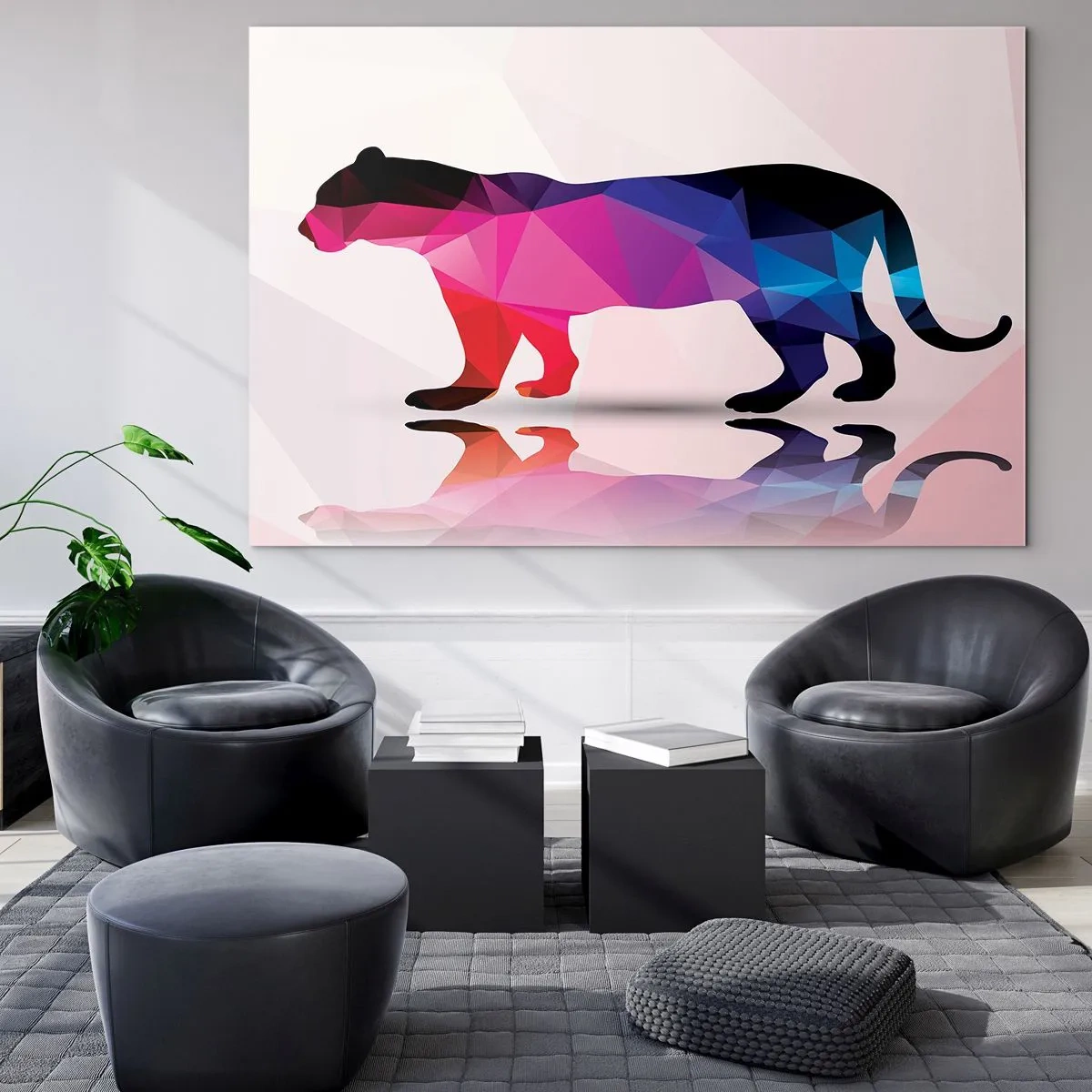 Glass picture - Diamond Panther - 120x80 cm