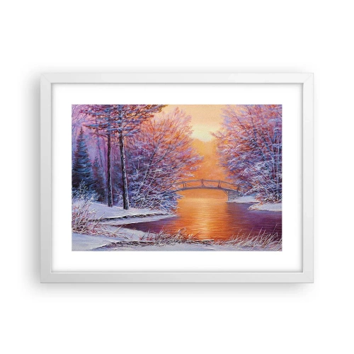 Poster in white frmae - Let's Meet Here - 40x30 cm