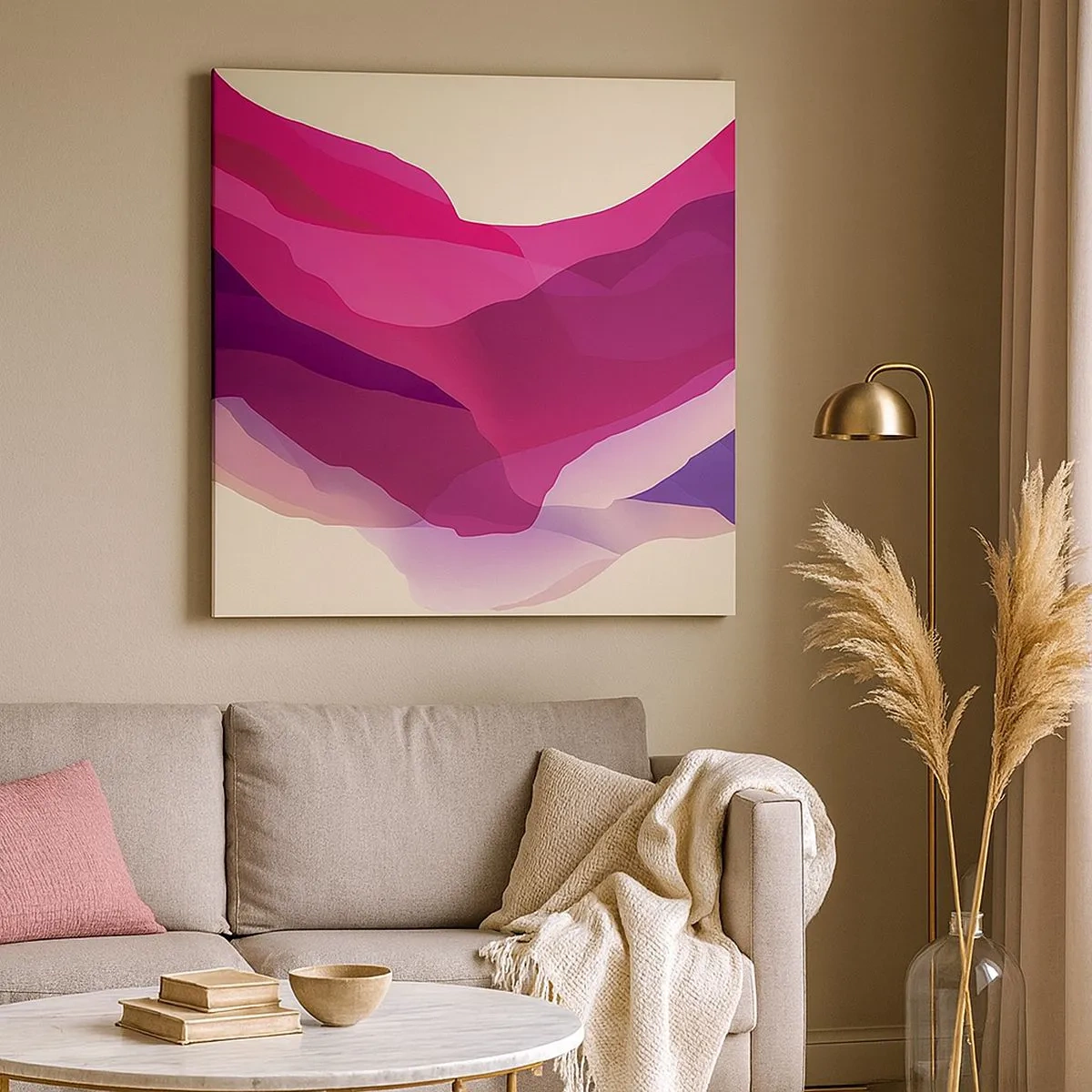 Canvas picture - Waves of Purple - 30x30 cm