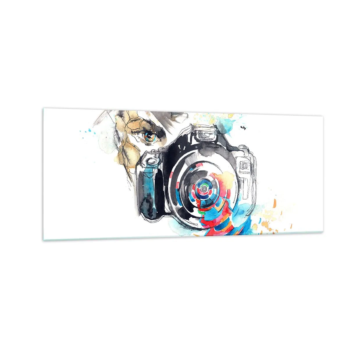 Glass picture - In the Eye of the Lens - 100x40 cm