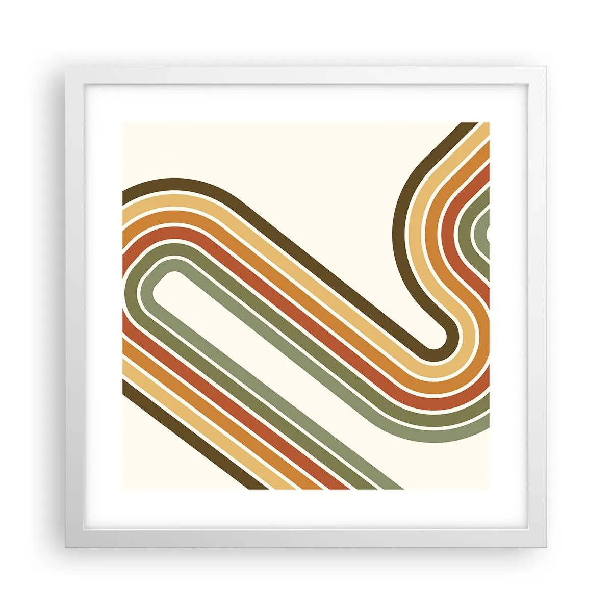 Poster in white frmae - Zigzaging towards the Goal - 40x40 cm