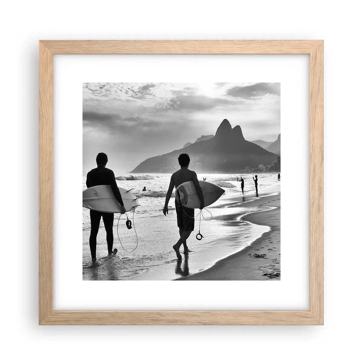 Poster in light oak frame - Samba for One Wave - 30x30 cm