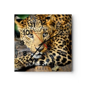 Wall clock - Clock on glass - Don't be Shy, Come Closer - 30x30 cm