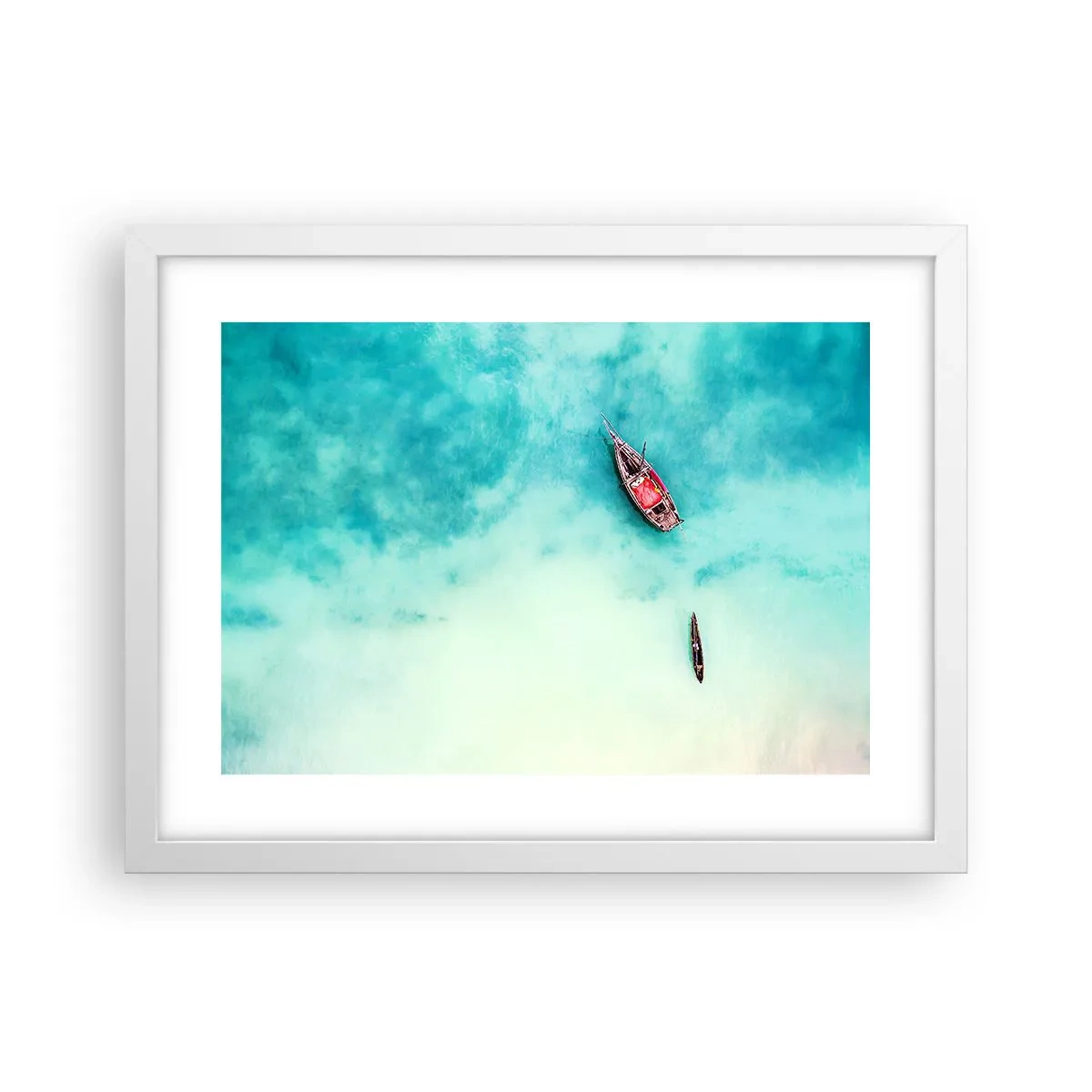 Poster in white frmae - On the Beaches of Zanzibar, When the Tide Is High - 40x30 cm