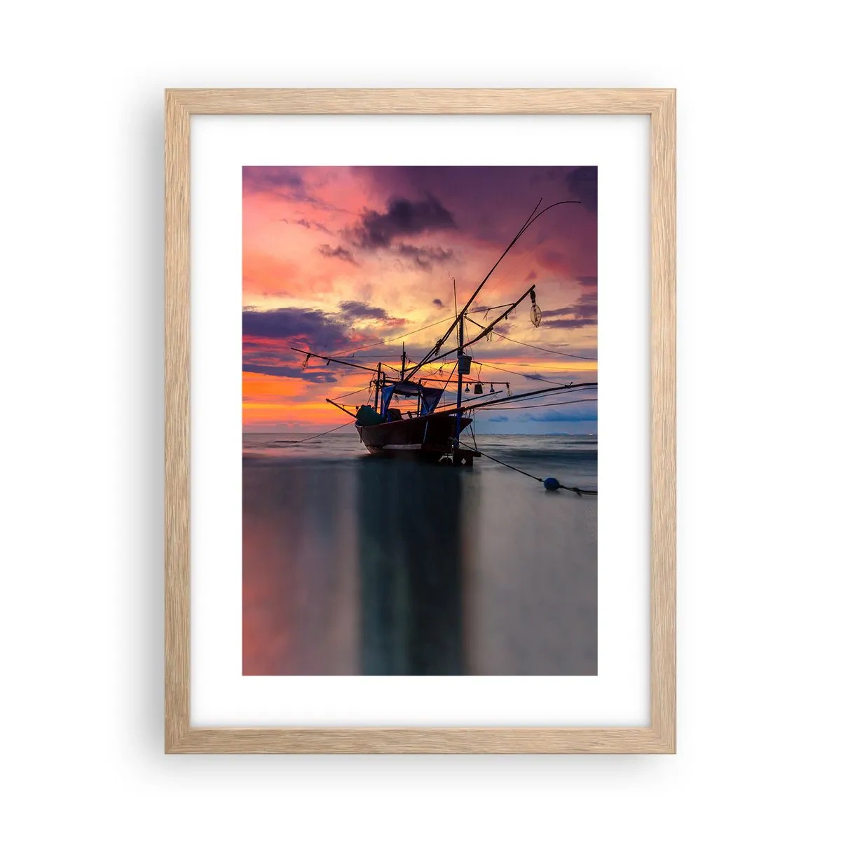 Poster in light oak frame - Exotic Evening - 30x40 cm