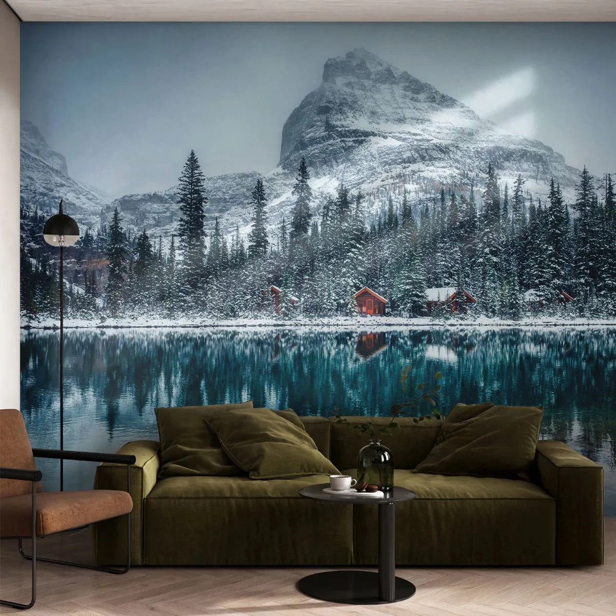 Self-Adhesive Photo Wallpaper Deluxe Sticker - Canadian Retreat - Landscape, Canada, Winter - 100x70 cm