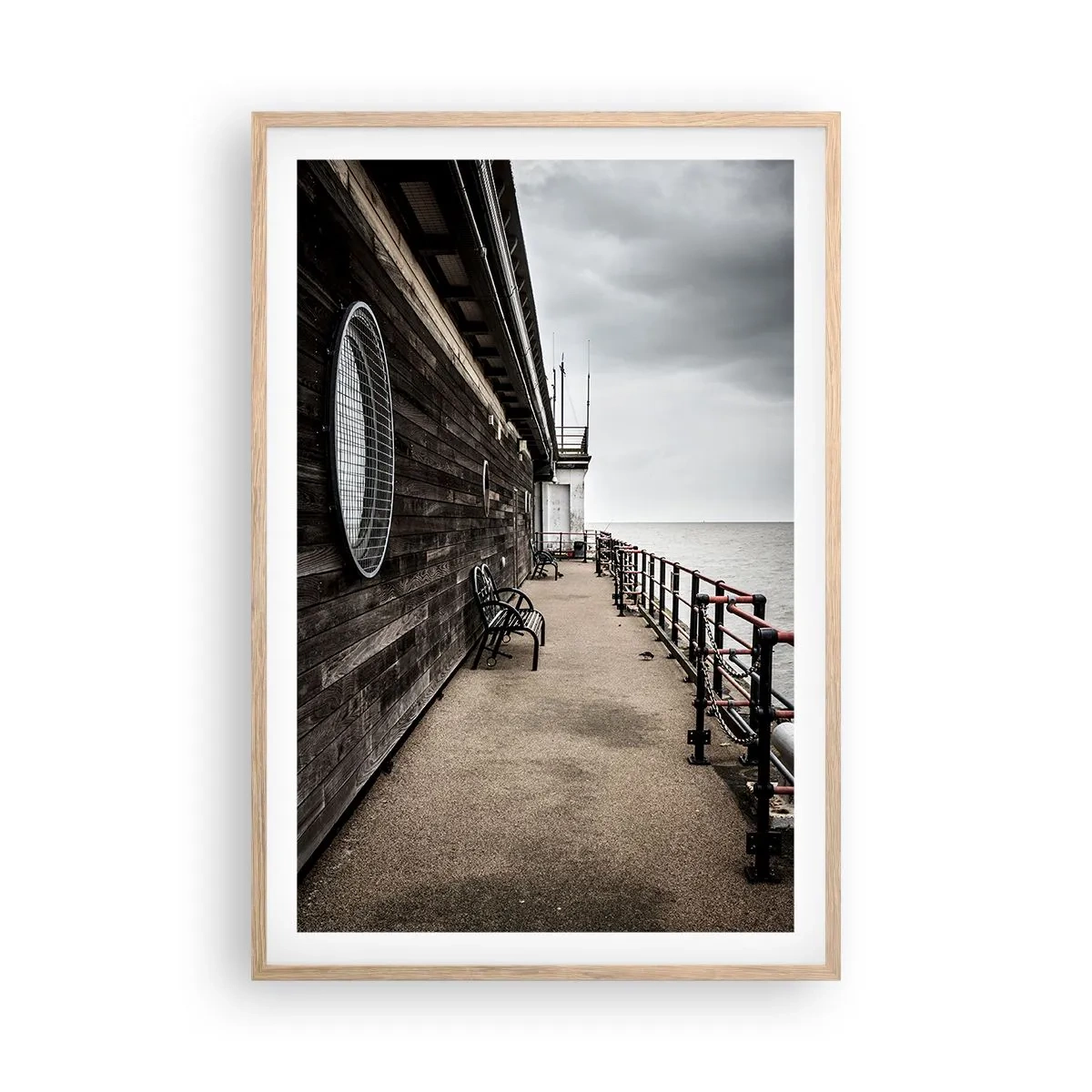 Poster in light oak frame - Time Has Stopped - 61x91 cm