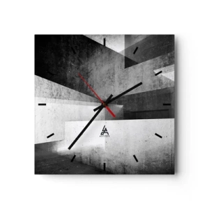 Wall clock - Clock on glass - Structure of Space - 40x40 cm