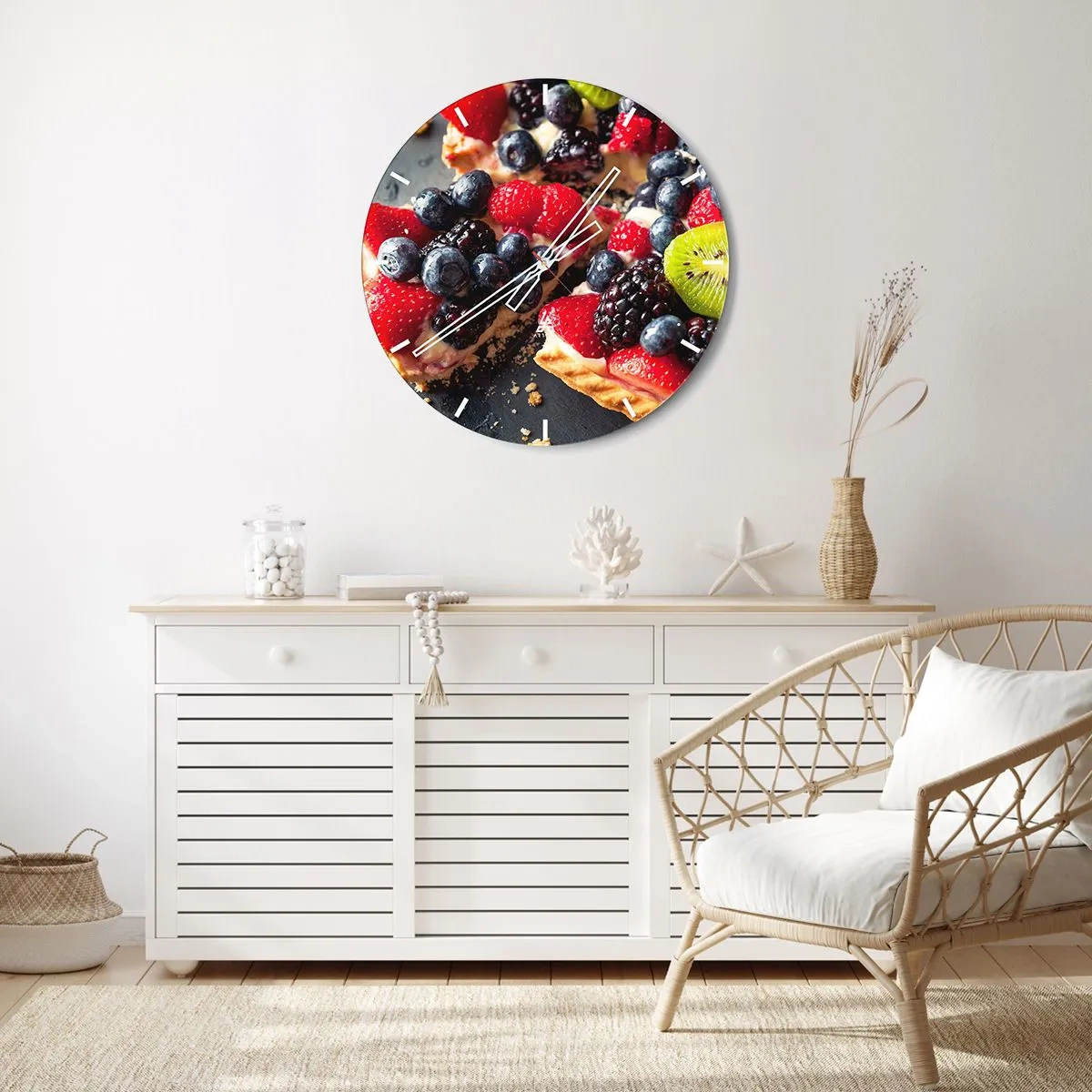 Wall clock - Clock on glass - Dolce Vita! - 40x40 cm