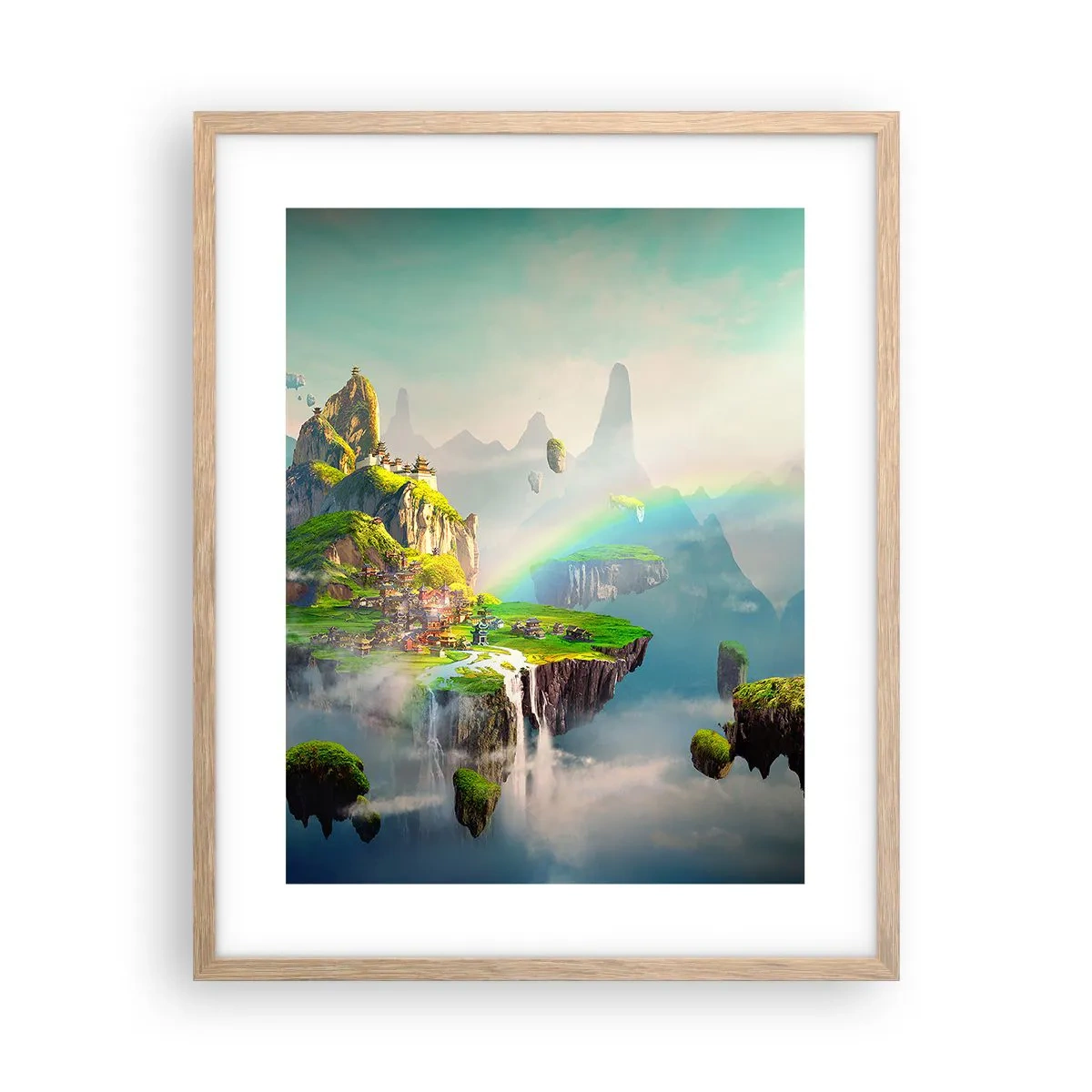 Poster in light oak frame - Internal Heaven - Happy Islands - 40x50 cm