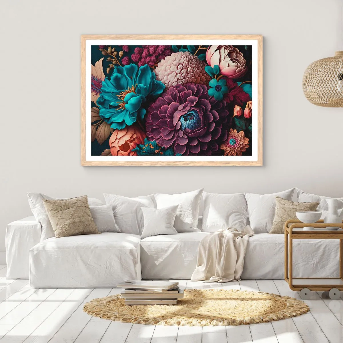 Poster in light oak frame - Rich Nature - 100x70 cm