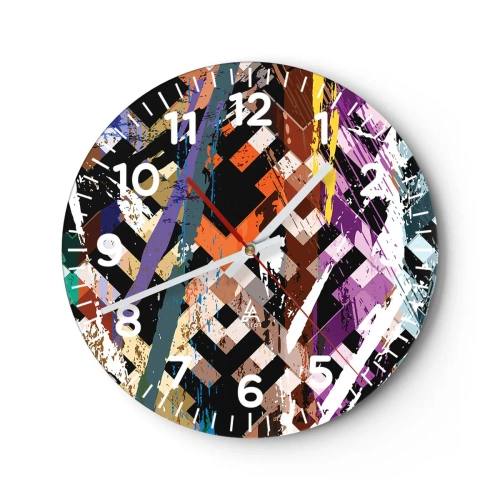 Wall clock - Clock on glass - Squared - 40x40 cm