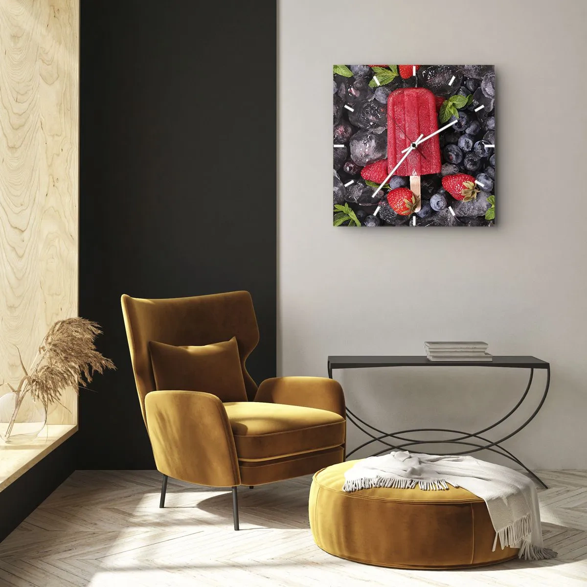 Wall clock - Clock on glass - Flavour of Hot Summer - 40x40 cm