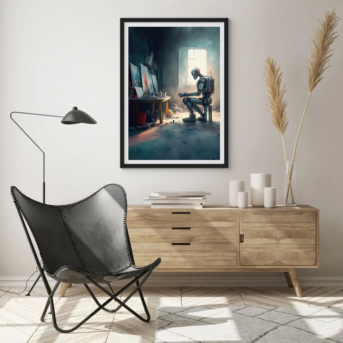 Poster in black frame - Act of Creation - 61x91 cm