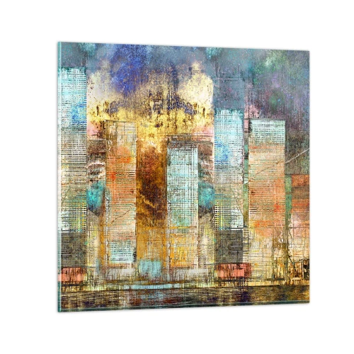 Glass picture - Sunny Metropolis - 30x30 cm