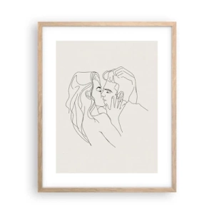 Poster in light oak frame - Tangled up by a Feeling - 40x50 cm