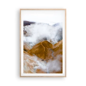 Poster in light oak frame - Severe Beauty of Iceland - 61x91 cm
