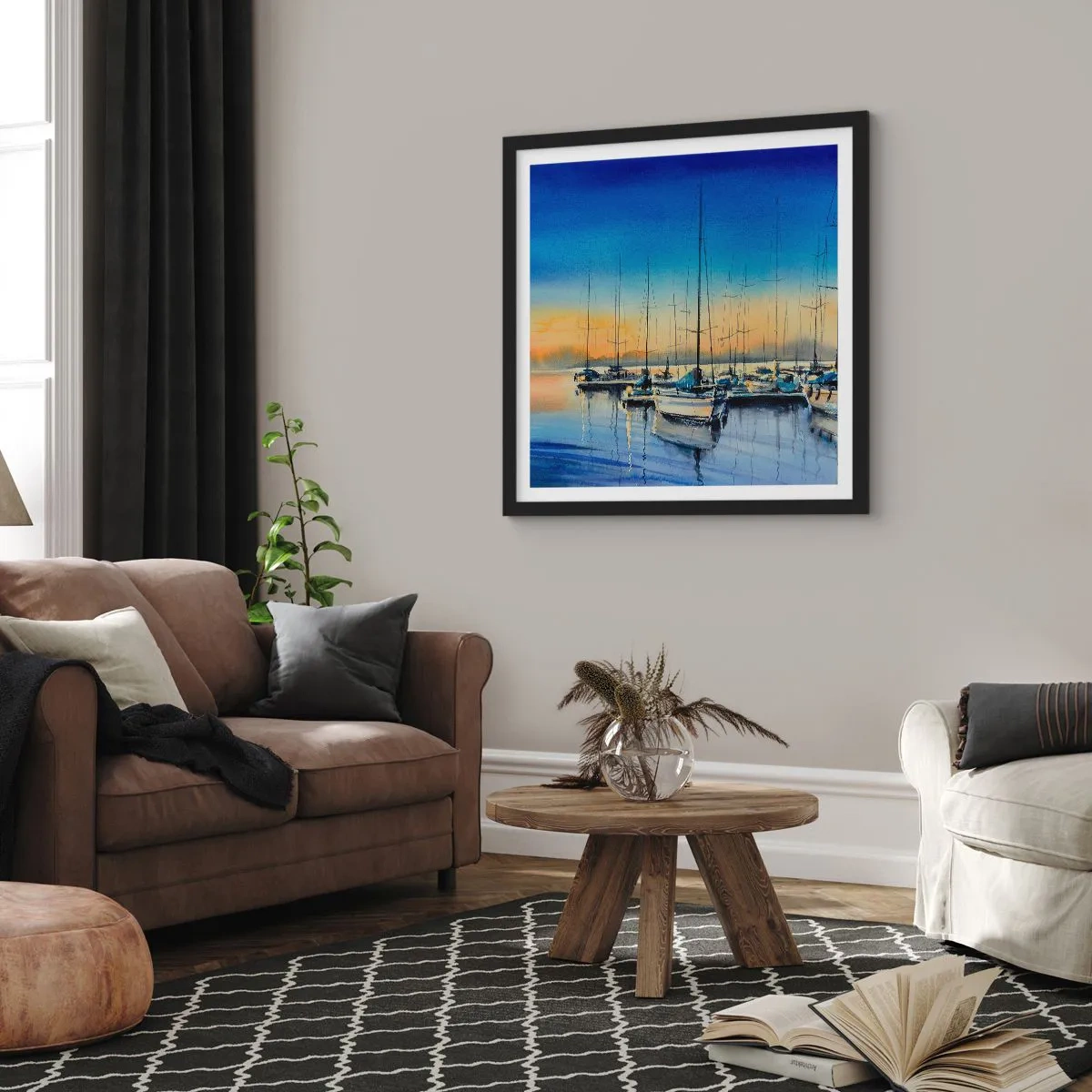 Poster in black frame - The End of a Good Day - 40x40 cm