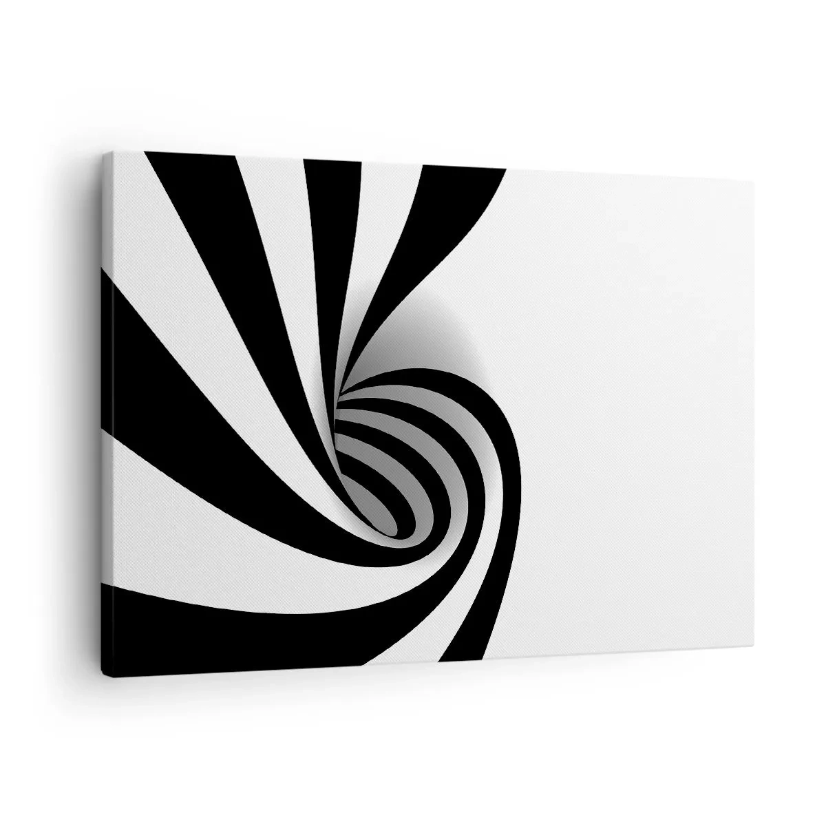 Canvas picture - Abstract black and white optical vortex - 70x50cm - And Yet It Turns - Modern wall decoration for the living room and bedroom ARTTOR