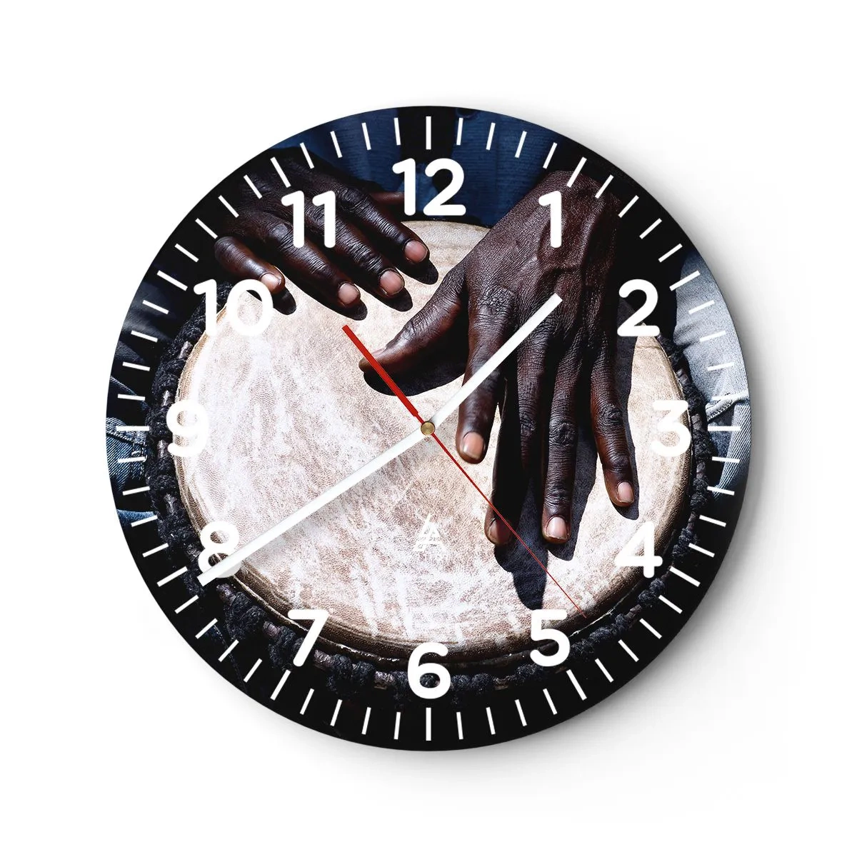 Wall clock - Clock on glass - Live at Your Own Rhythm - 40x40 cm
