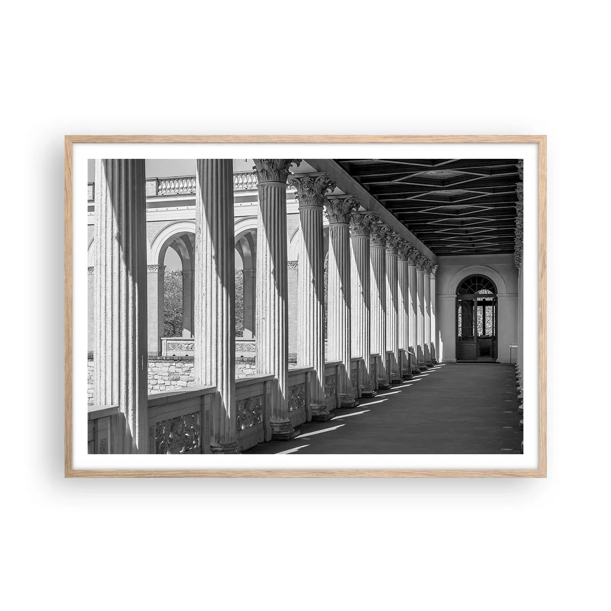 Poster in light oak frame - Sunny Arcade - 100x70 cm
