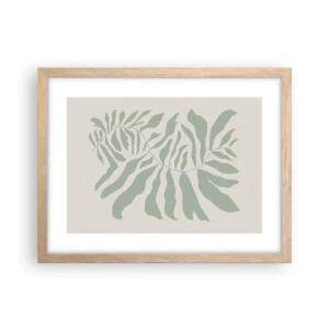 Poster in light oak frame - Emerald Branch - 40x30 cm