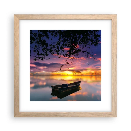 Poster in light oak frame - Serenity of the Lake - 30x30 cm