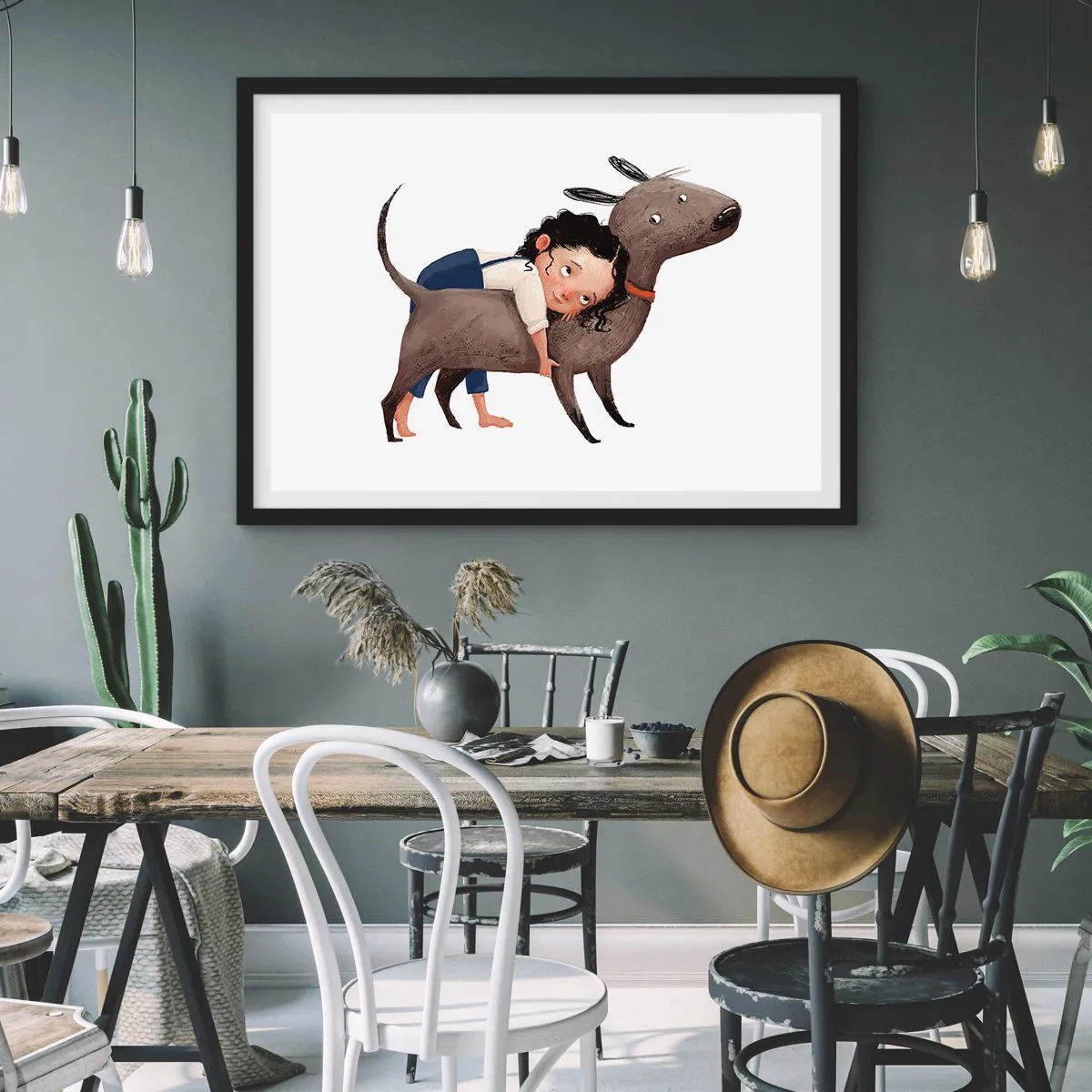 Poster in black frame - Best Friends - 40x30 cm