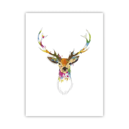 Poster - Deer Bathed in Colour - 30x40 cm