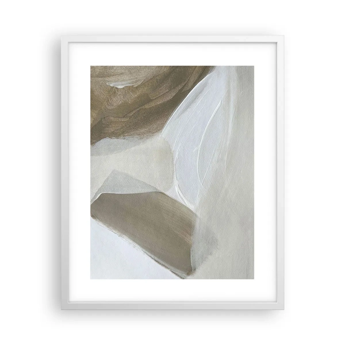 Poster in white frmae - Waves of White - 40x50 cm