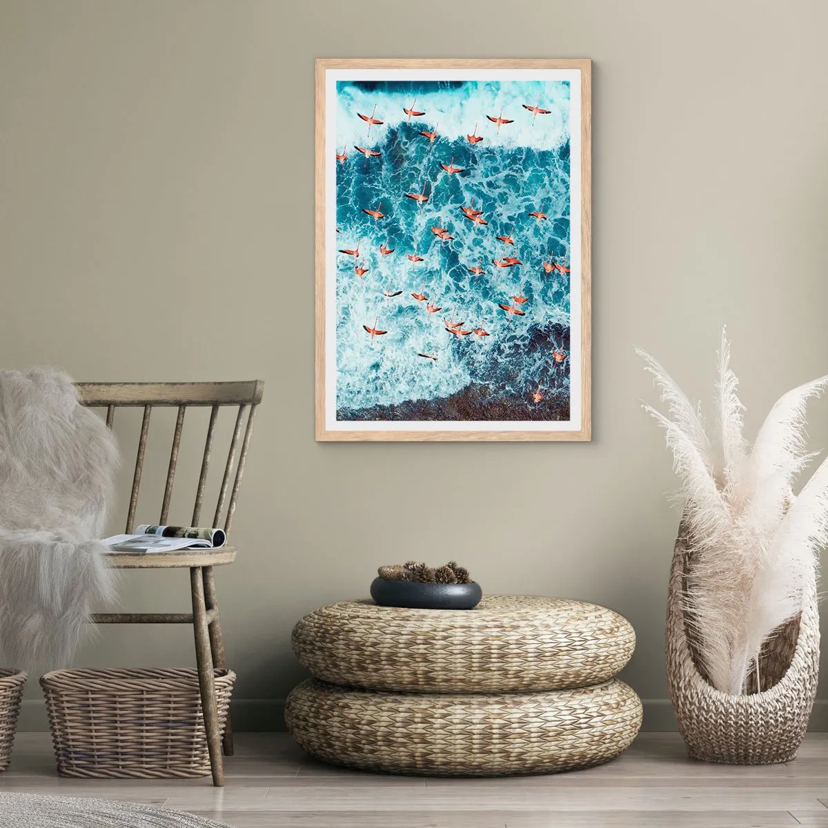 Poster in light oak frame - Seaside Parade - 70x100 cm