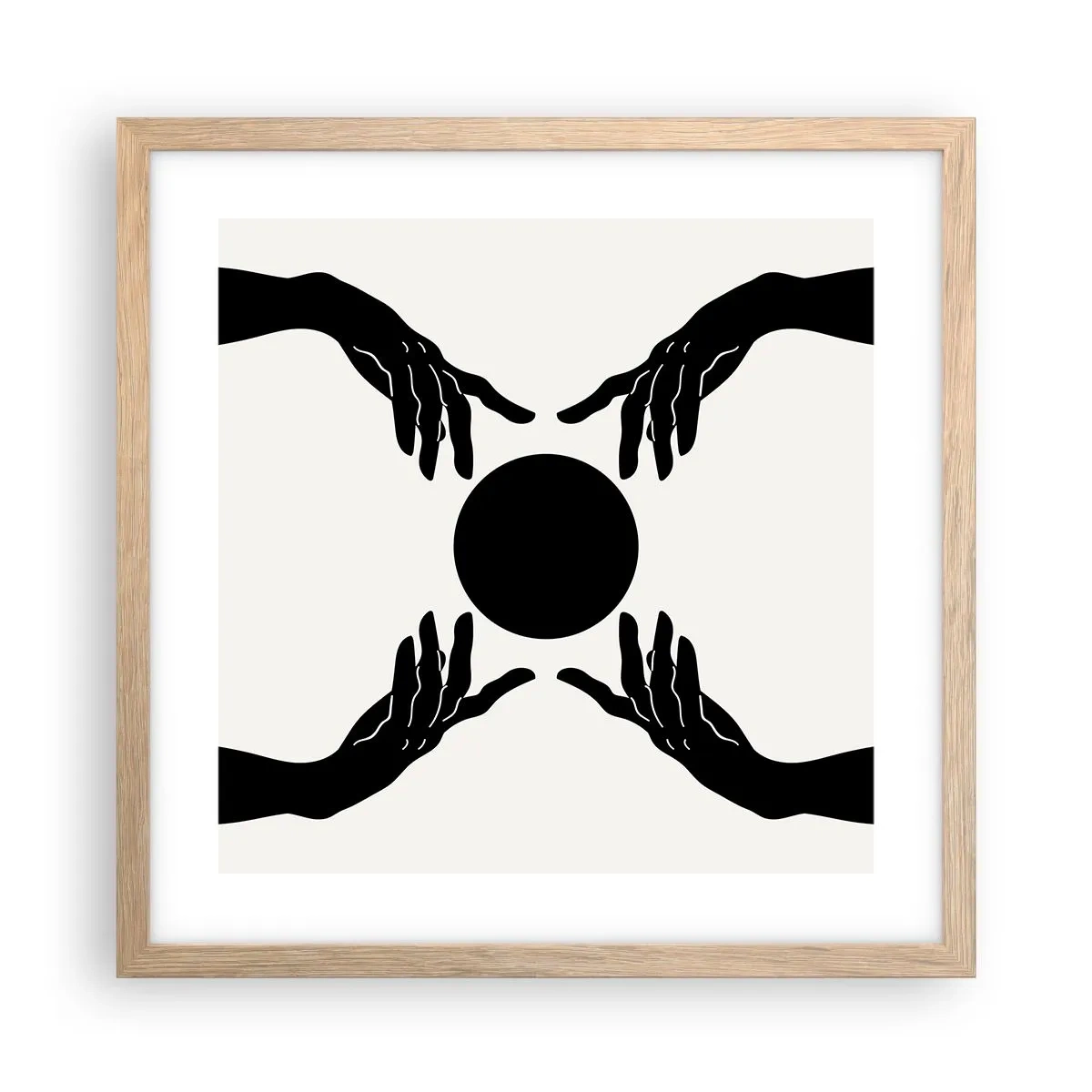 Poster in light oak frame - Secret Sign - 40x40 cm