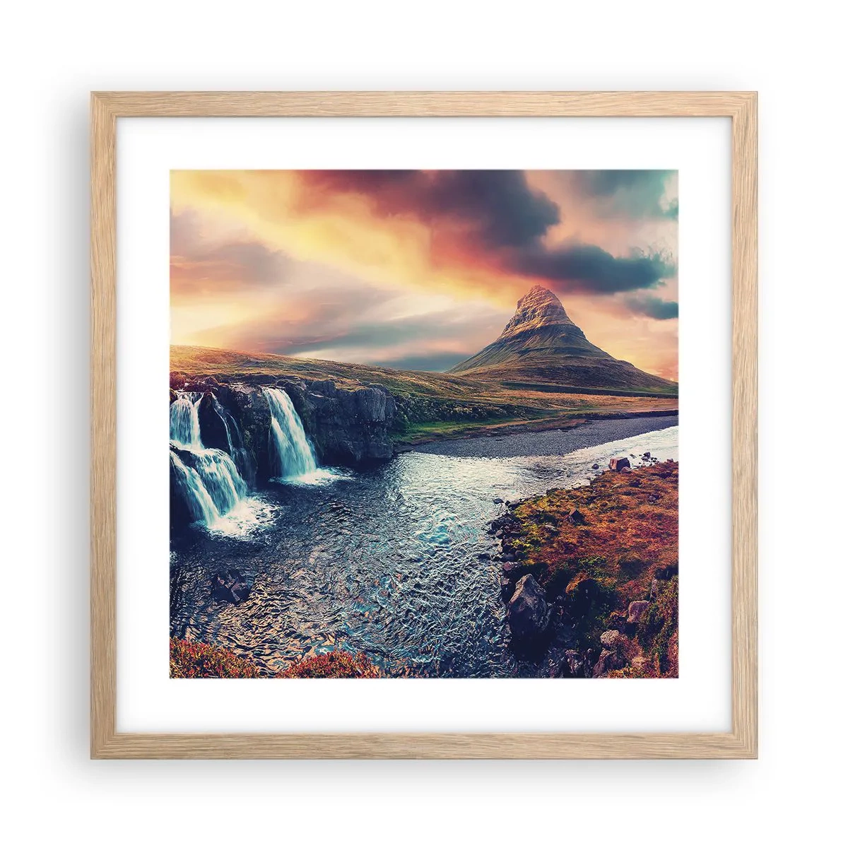 Poster in light oak frame - In Majesty of Nature - 40x40 cm