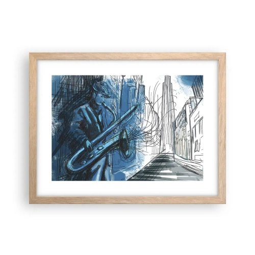 Poster in light oak frame - City Rhapsody - 40x30 cm