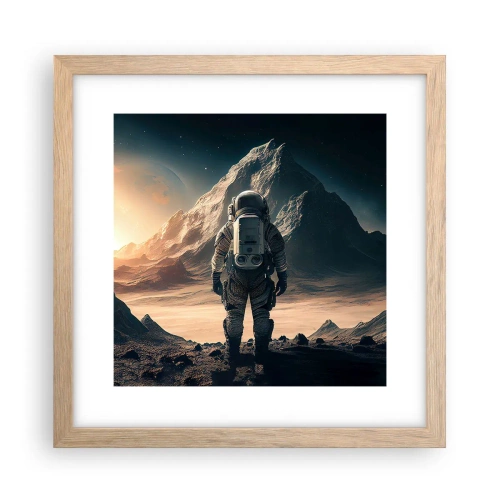 Poster in light oak frame - New Challenge - 30x30 cm