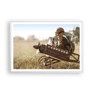 Poster in white frmae - Take off for a Dream - 100x70 cm