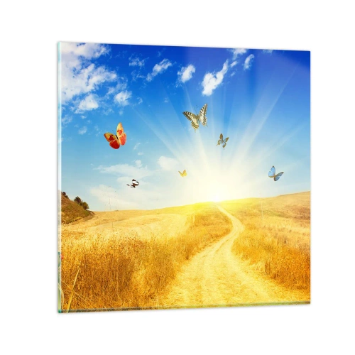 Glass picture - How Can You Not Love the Summer? - 60x60 cm