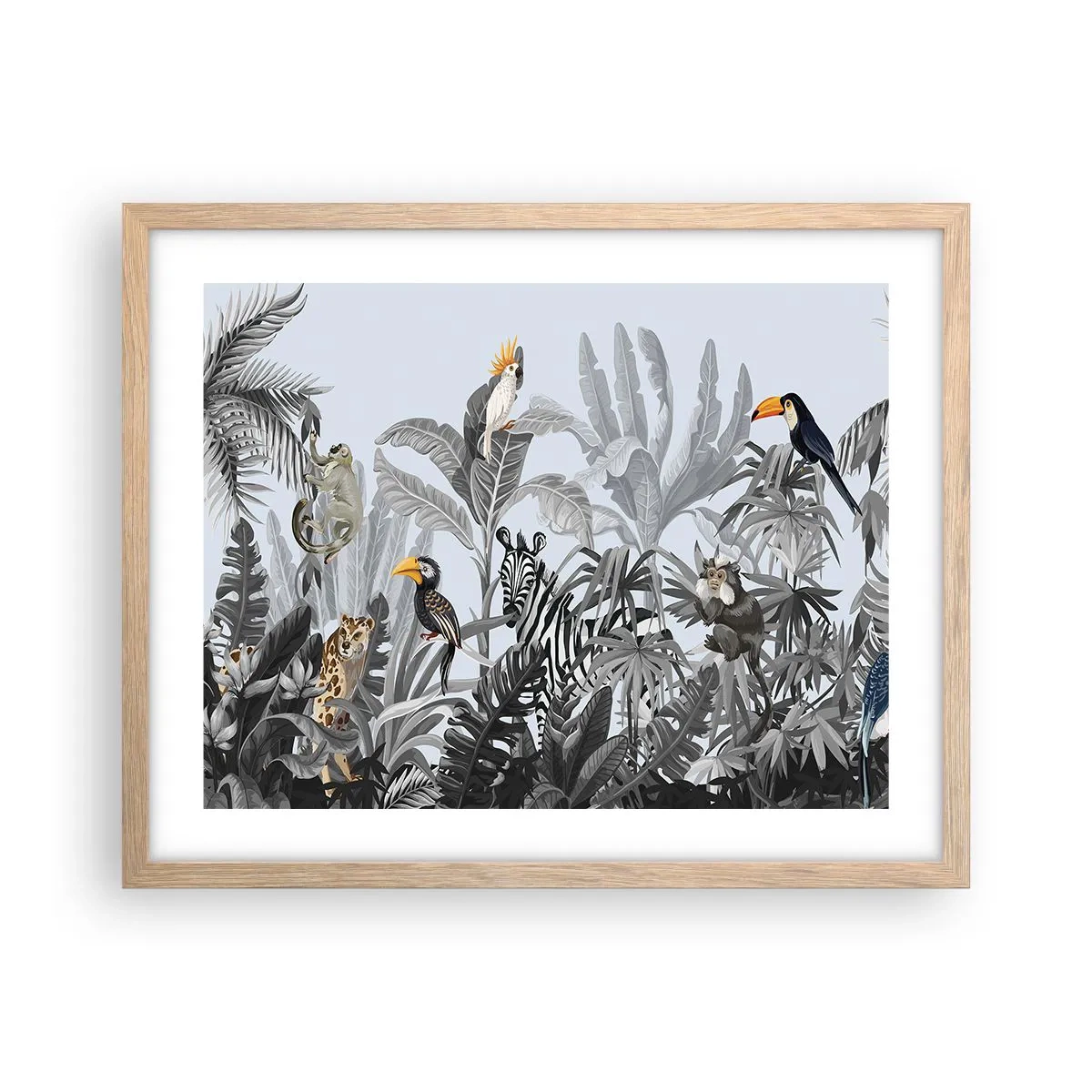 Poster in light oak frame - African Fairy Tale - 50x40 cm