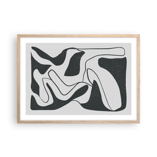 Poster in light oak frame - Abstract Fun in a Maze - 70x50 cm