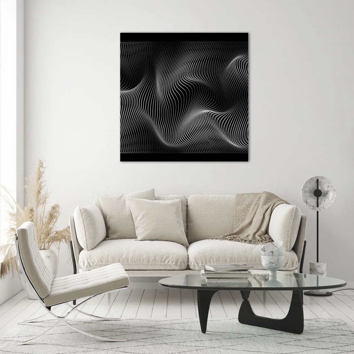 Glass picture - Dance of the Light in Space - 60x60 cm