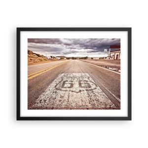 Poster in black frame - Mother Road - American Legend - 50x40 cm