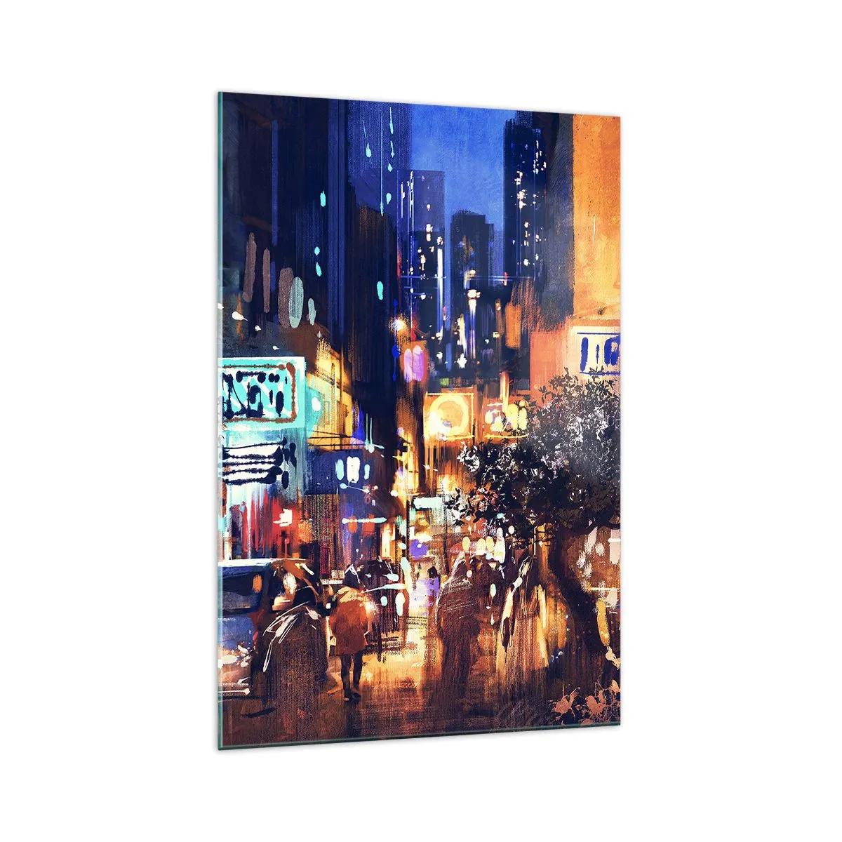 Glass picture - City Doesn't Sleep - 70x100 cm