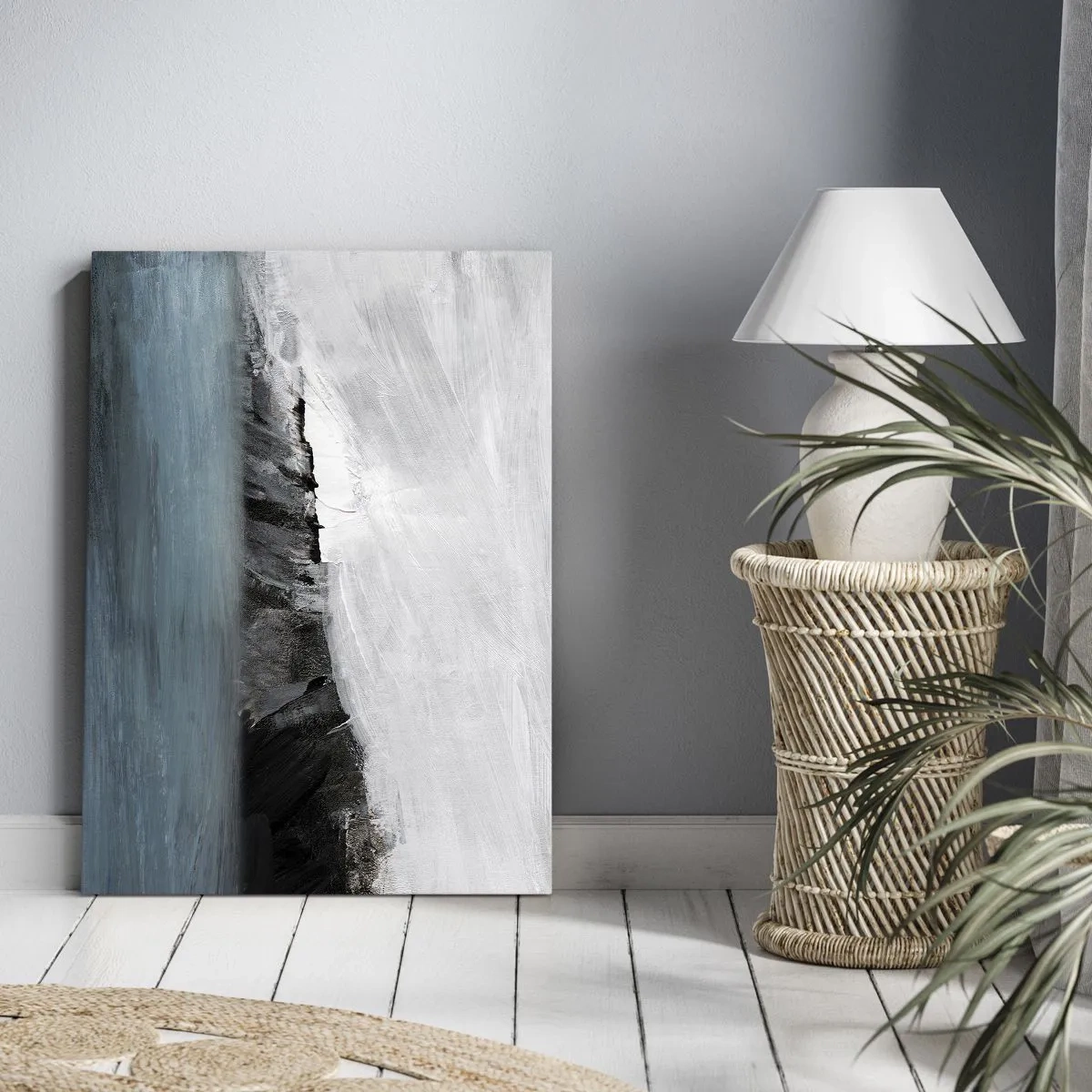 Canvas picture - Water-Earth: Clash of Elements - 80x120 cm