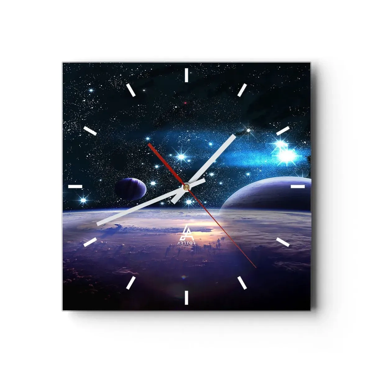Wall clock - Clock on glass - Still Alone? - 40x40 cm