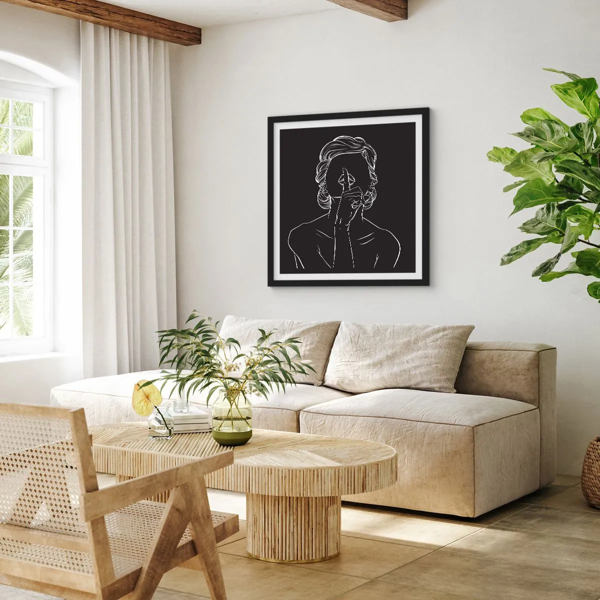 Poster in black frame - Beauty Blossoms in Soul - 40x40 cm