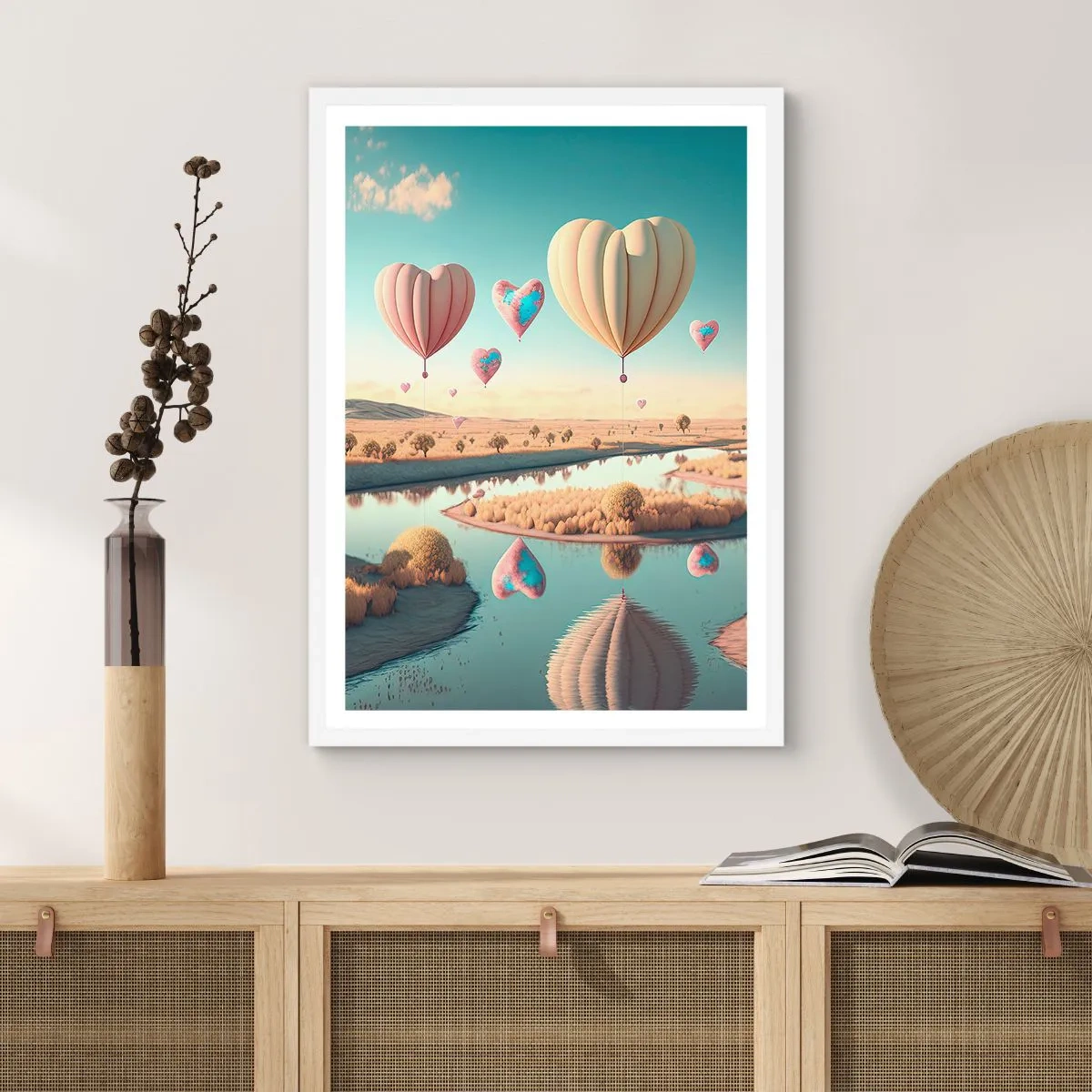 Poster in white frmae - Love Lifts You up - 70x100 cm